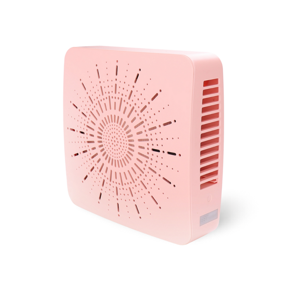 4-in-1 Portable Air Purifier with HEPA Filter, Aromatherapy Diffuser, Ionizer, Mini Fan – USB Desktop Air Cleaner for Home, Office, Baby, Pets and travel （Blush Pink）