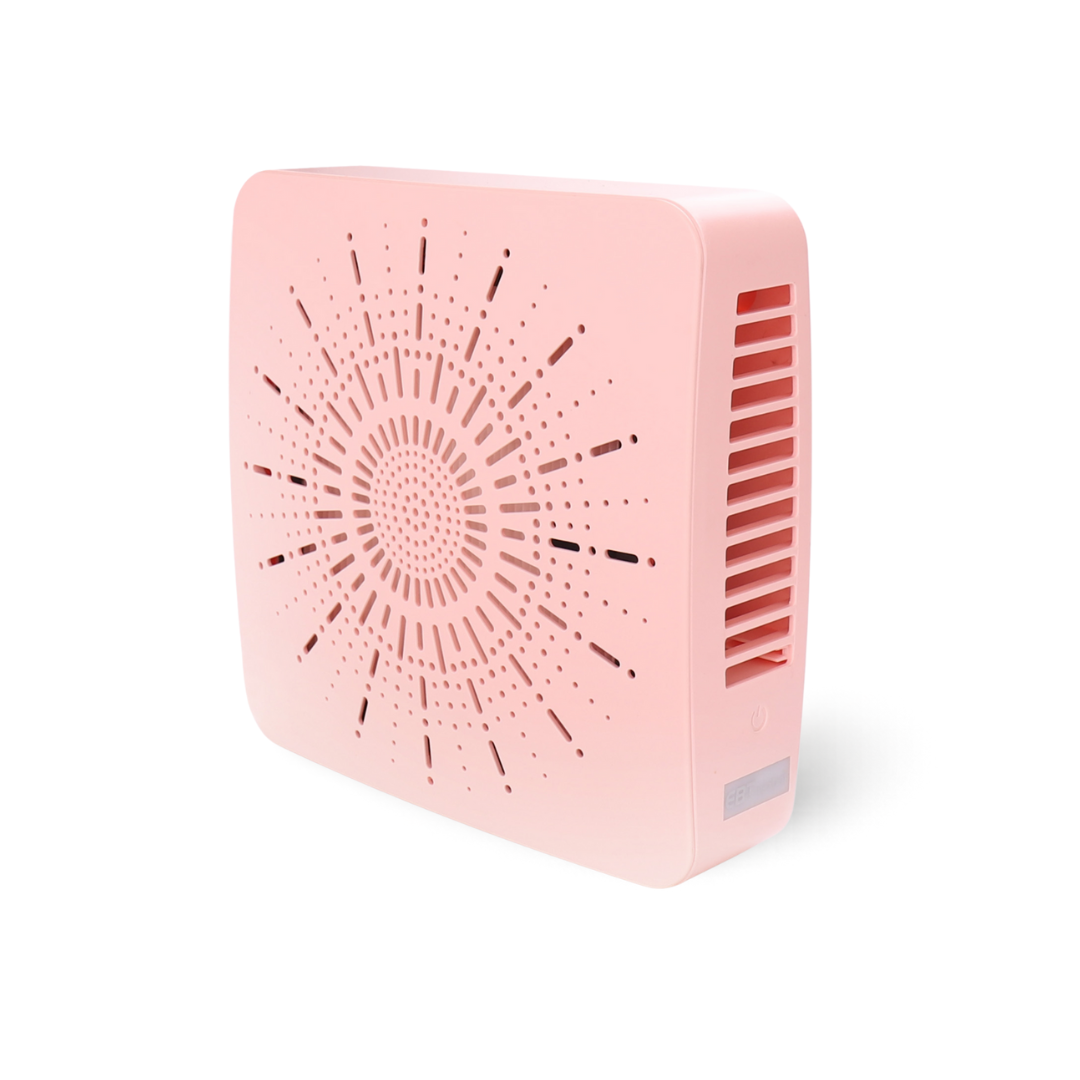 4-in-1 Portable Air Purifier with HEPA Filter, Aromatherapy Diffuser, Ionizer, Mini Fan – USB Desktop Air Cleaner for Home, Office, Baby, Pets and travel （Blush Pink）